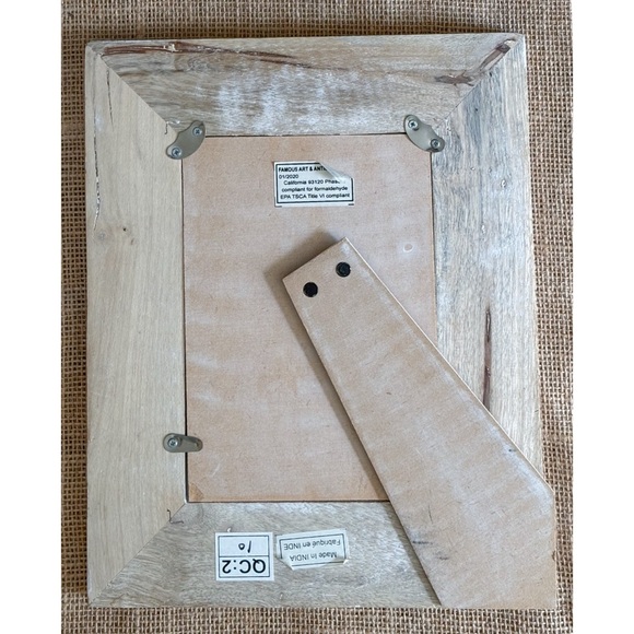 Distressed Wood Hammered Aluminum Picture Frame Rustic Farmhouse Cottage Core - Picture 2 of 5